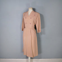 Load image into Gallery viewer, 40s ORANGE-BROWN GROSGRAIN FITTED DRESS WITH SOUTACHE AND BEADWORK - M-L