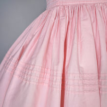 Load image into Gallery viewer, 50s PASTEL PINK FULL SKIRTED DRESS WITH PIN TUCKS AND LACE - S