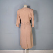 Load image into Gallery viewer, 40s ORANGE-BROWN GROSGRAIN FITTED DRESS WITH SOUTACHE AND BEADWORK - M-L