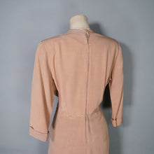 Load image into Gallery viewer, 40s ORANGE-BROWN GROSGRAIN FITTED DRESS WITH SOUTACHE AND BEADWORK - M-L