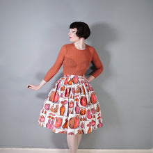 Load image into Gallery viewer, 50s 60s SPORTAVILLE PINK MELON PEAR FLOWER VASE NOVELTY FRUIT SKIRT - 27&quot;