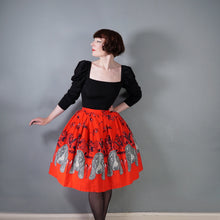 Load image into Gallery viewer, 60s BRIGHT RED NOVELTY BASSET HOUND DOG HEAD FULL SKIRT - 27"