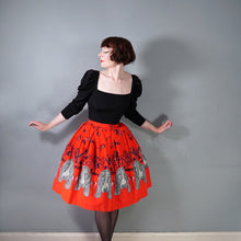 Load image into Gallery viewer, 60s BRIGHT RED NOVELTY BASSET HOUND DOG HEAD FULL SKIRT - 27"