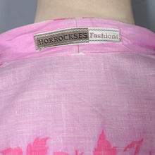 Load image into Gallery viewer, 50s HORROCKSES FASHION BRIGHT PINK FLORAL PRINT FULL SKIRTED COTTON DRESS - S