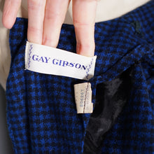 Load image into Gallery viewer, 60s GAY GIBSON BLUE BLACK CHECK TWO PIECE SKIRT AND TOP / DRESS SUIT - S