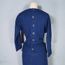Load image into Gallery viewer, 60s GAY GIBSON BLUE BLACK CHECK TWO PIECE SKIRT AND TOP / DRESS SUIT - S