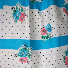 Load image into Gallery viewer, 50s 60s TURQUOISE AND WHITE FLORAL SKIRT AND BOLERO DRESS SET - S