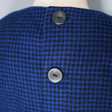 Load image into Gallery viewer, 60s GAY GIBSON BLUE BLACK CHECK TWO PIECE SKIRT AND TOP / DRESS SUIT - S