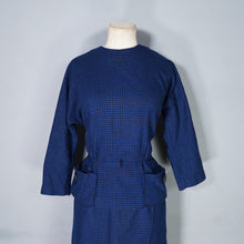 Load image into Gallery viewer, 60s GAY GIBSON BLUE BLACK CHECK TWO PIECE SKIRT AND TOP / DRESS SUIT - S