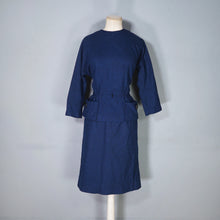 Load image into Gallery viewer, 60s GAY GIBSON BLUE BLACK CHECK TWO PIECE SKIRT AND TOP / DRESS SUIT - S