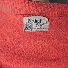 Load image into Gallery viewer, 50s "CABOT" WOOL CHENILLE CORAL PINK BEADED CARDIGAN - M