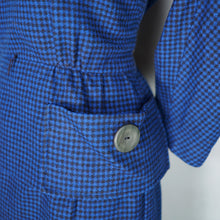 Load image into Gallery viewer, 60s GAY GIBSON BLUE BLACK CHECK TWO PIECE SKIRT AND TOP / DRESS SUIT - S