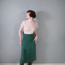 Load image into Gallery viewer, 50s DELICATE PASTEL PINK SHEER RUCHED LACE BLOUSE - M