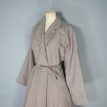Load image into Gallery viewer, 50s MARLBECK MODEL BELTED BROWN PATTERNED WOOL AUTUMN COAT - S