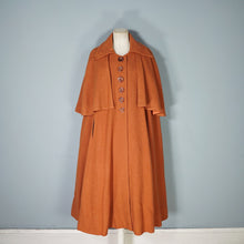 Load image into Gallery viewer, 40s style ELEGANT WOOL TWEED RUST COLOURED CAPE COAT - One Size