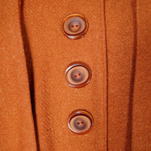 Load image into Gallery viewer, 40s style ELEGANT WOOL TWEED RUST COLOURED CAPE COAT - One Size