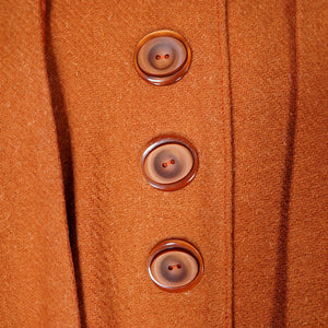 40s style ELEGANT WOOL TWEED RUST COLOURED CAPE COAT - One Size