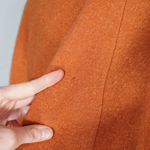 40s style ELEGANT WOOL TWEED RUST COLOURED CAPE COAT - One Size
