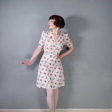 Load image into Gallery viewer, 60s 70s "ETAM" NOVELTY DECO LADY WITH HAT FACE PRINT DRESS - S