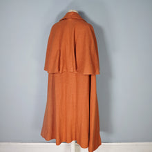 Load image into Gallery viewer, 40s style ELEGANT WOOL TWEED RUST COLOURED CAPE COAT - One Size
