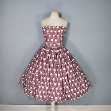 Load image into Gallery viewer, 50s HORROCKSES FASHIONS BROWN FULL SKIRT COTTON DRESS  AND BOLERO - XS