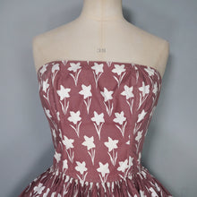 Load image into Gallery viewer, 50s HORROCKSES FASHIONS BROWN FULL SKIRT COTTON DRESS  AND BOLERO - XS