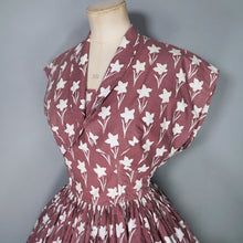 Load image into Gallery viewer, 50s HORROCKSES FASHIONS BROWN FULL SKIRT COTTON DRESS  AND BOLERO - XS