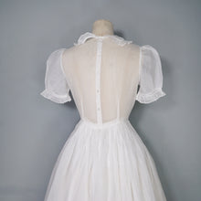 Load image into Gallery viewer, 30s style SHEER WHITE GAUZE COTTON LAWN DRESS WITH PINTUCKS AND LACE - S