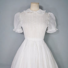 Load image into Gallery viewer, 30s style SHEER WHITE GAUZE COTTON LAWN DRESS WITH PINTUCKS AND LACE - S