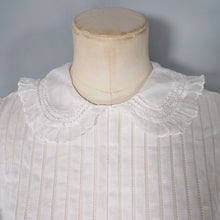 Load image into Gallery viewer, 30s style SHEER WHITE GAUZE COTTON LAWN DRESS WITH PINTUCKS AND LACE - S