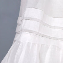 Load image into Gallery viewer, 30s style SHEER WHITE GAUZE COTTON LAWN DRESS WITH PINTUCKS AND LACE - S