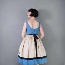 Load image into Gallery viewer, 60s &quot;TABAK&quot; FLORAL HARVEST PRINT THICK COTTON DRESS WITH WRAP AROUND STRAPS - S