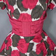 Load image into Gallery viewer, 60s BLANES BRIGHT PINK ABSTRACT FLORAL COTTON COCKTAIL DRESS - XS-S