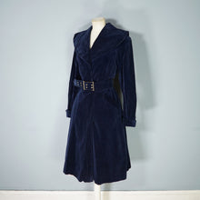 Load image into Gallery viewer, 60s FIELDEN WEAR DARK MIDNIGHT BLUE VELVET PRINCESS COAT - M