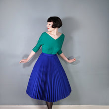 Load image into Gallery viewer, 60s BOURNE AND HOLLINGSWORTH PLEATED DEEP BLUE FULL SKIRT - 27.5&quot;