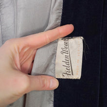 Load image into Gallery viewer, 60s FIELDEN WEAR DARK MIDNIGHT BLUE VELVET PRINCESS COAT - M