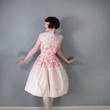 Load image into Gallery viewer, 60s PINK AND CREAM R&amp;K ORIGINALS FLORAL DAY DRESS - S-M