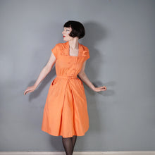 Load image into Gallery viewer, 40s ORANGE COTTON TEA DRESS WITH PINTUCK DETAILS - S