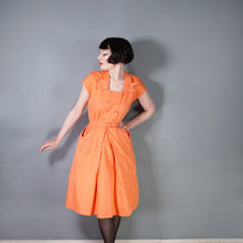 Load image into Gallery viewer, 40s ORANGE COTTON TEA DRESS WITH PINTUCK DETAILS - S