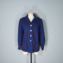 Load image into Gallery viewer, 50s BLUE PENDLETON 49ER BOXY WOOL PLAID CHECK JACKET - M-L