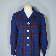 Load image into Gallery viewer, 50s BLUE PENDLETON 49ER BOXY WOOL PLAID CHECK JACKET - M-L
