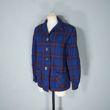 Load image into Gallery viewer, 50s BLUE PENDLETON 49ER BOXY WOOL PLAID CHECK JACKET - M-L