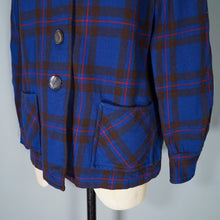 Load image into Gallery viewer, 50s BLUE PENDLETON 49ER BOXY WOOL PLAID CHECK JACKET - M-L