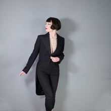 Load image into Gallery viewer, VINTAGE 60s? BLACK EVENING LONG BLACK TAILS / TAILCOAT - S-M