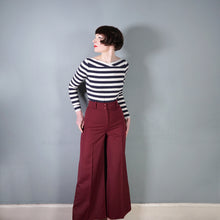 Load image into Gallery viewer, 70s VAN ALLAN PLUM BURGUNDY HIGH WAIST WIDE LEG TROUSERS - S