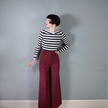 Load image into Gallery viewer, 70s VAN ALLAN PLUM BURGUNDY HIGH WAIST WIDE LEG TROUSERS - S