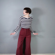 Load image into Gallery viewer, 70s VAN ALLAN PLUM BURGUNDY HIGH WAIST WIDE LEG TROUSERS - S