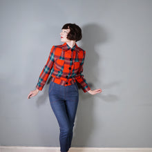Load image into Gallery viewer, 60s does 40s BROWNSTONES RED GREEN TARTAN BOMBER STYLE JACKET - S-M