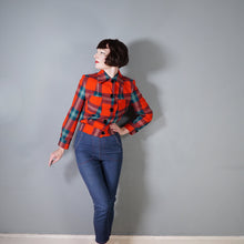 Load image into Gallery viewer, 60s does 40s BROWNSTONES RED GREEN TARTAN BOMBER STYLE JACKET - S-M