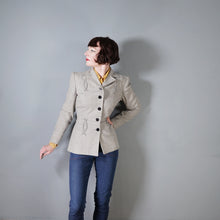 Load image into Gallery viewer, 40s GREY WESTERN STYLE FITTED WOOL JACKET WITH PATCHWORK DESIGNS - M